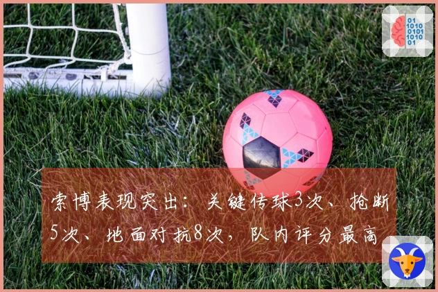 索博表现突出：关键传球3次、抢断5次、地面对抗8次，队内评分最高8.1